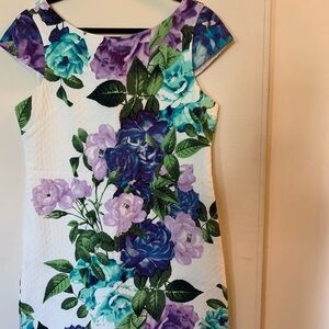 Eliza J Purple and Blue Floral Mini Dress